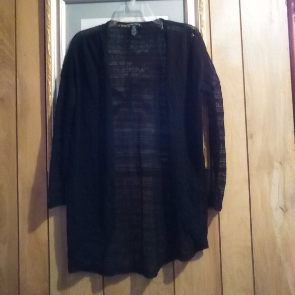 Kristin Nicole Black Open Knit Cardigan - Picture 1 of 4